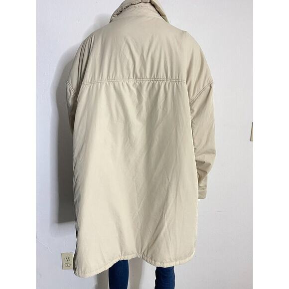 Abercrombie & Fitch XL Jacket Oversized Puffer Shacket Beige Gorpcore Parka - Picture 7 of 8
